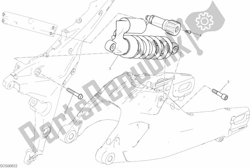 Todas as partes de Amortecedor Traseiro do Ducati Multistrada 950 USA 2020